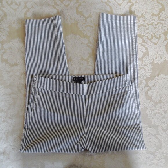 JNY Jones New York Blue & White Seersucker Stretch Pants 12 - Picture 1 of 7